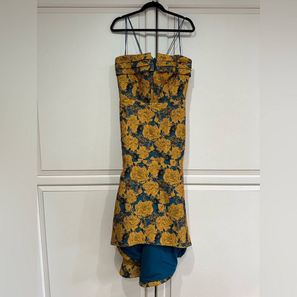 Theia Octavia Floral Fit-&-Flare Dress Neptune (D2) - Picture 7 of 8